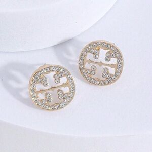 Luxury Gold Earrings – Designer Glam with Rhinestone Sparkle
